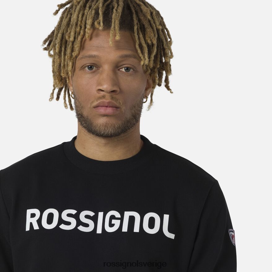 män Rossignol svart logotyp bomullströja med rund hals blast 0P00HR321