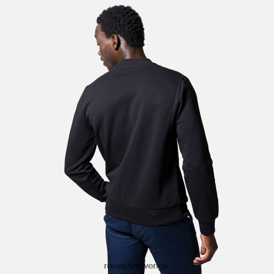 män Rossignol svart logotyp bomullströja med rund hals blast 0P00HR474