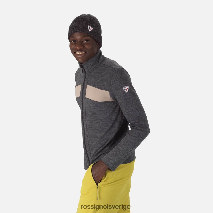 män Rossignol svart react merino full dragkedja mellanlager blast 0P00HR64