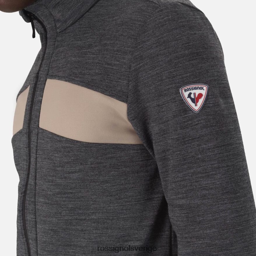 män Rossignol svart react merino full dragkedja mellanlager blast 0P00HR64